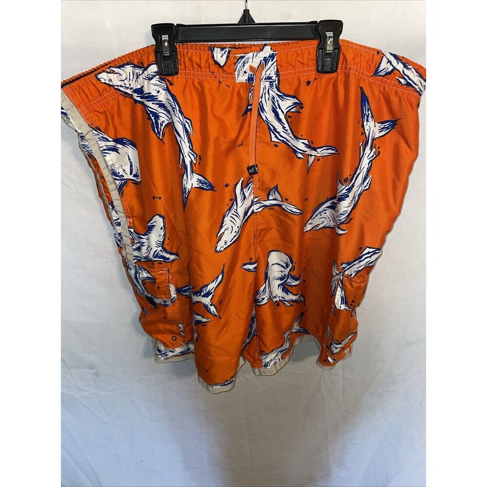 Abercrombie Men’s Swimming Trunks Size XL (42) Orange Fish Motif Outdoors Hiking